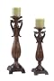 Pack of 8 Modern Ribbed Style Scroll Arm Pillar Candle Holders