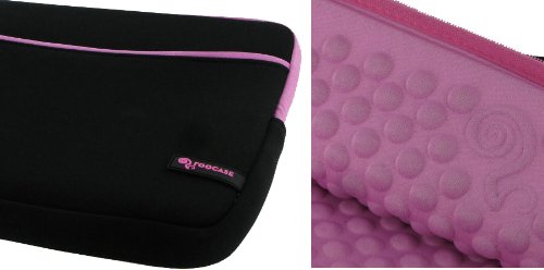 rooCASE Wonderful Bubble Neoprene Sleeve Case for Sony VAIO YB Series VPCYB33KX 11.6-Inch Laptop (Jet / Pink)
