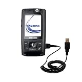 Coiled Power Hot Sync and Charge USB Data Cable w/ Tip Exchange for the Samsung SGH-D820 - Gomadic Brand