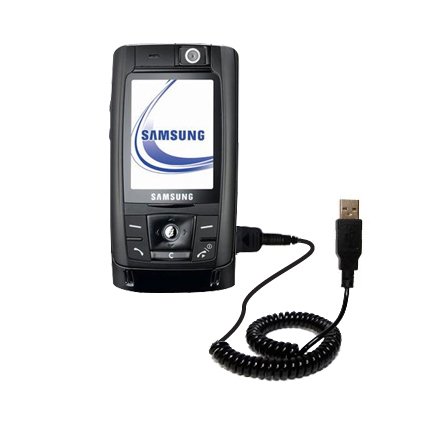 Coiled Power Hot Sync and Charge USB Data Cable w/ Tip Exchange for the Samsung SGH-D820 - Gomadic Brand