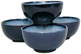 Sango Nova Blue Ice Cream Bowls, Set of 4
