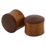 Pair of Solid Bloodwood Double Flared Plugs 10mm 00 Gauge