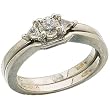 Platinum Trillion Cut Diamonds Pre-Set Wedding Ring Set