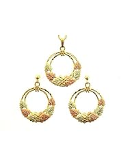Beautiful! 10K Yellow-gold Black Hills Gold Dangle-earrings & Pendant