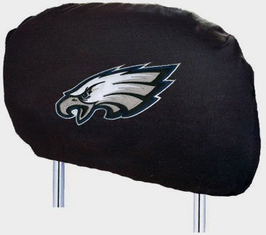 Philadelphia EAGLES NFL Set 2 Car Seat HEAD REST COVERS New