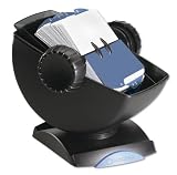 Rolodex 66871 Rolodex Covered Swivel Base Rotary File, 500 2-1/4x4 Cards, 24 Guides, BK/SKE