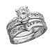 14K white gold 1.6 ct tw round wedding set ring