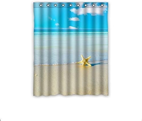 Tall Switch Tropical Beach Starfish Vacation window Curtain One Piece 52"W x 84"L