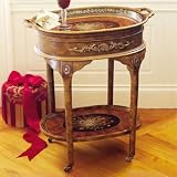 Handpainted Oval Tea Cart With Removable Tray