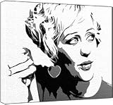Alice Russell Pop Art Painting (100% Original Painting. Not a Print!) Acrylic Paint On Large Deep Canvas; 3-Colour Black/Grey/White