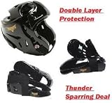 ProForce® Thunder BLACK Double Layered Karate Sparring Gear Package -Adult Medium