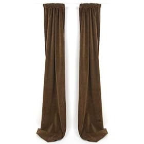 Chop Suey Brown Velvet Drapery Panels - by Glenna Jean