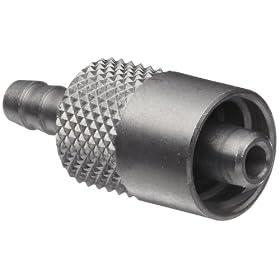 Male Luer Lock to Tubing Stainless Steel 303 Fits Tubing ID 1/8" .145" Barb OD