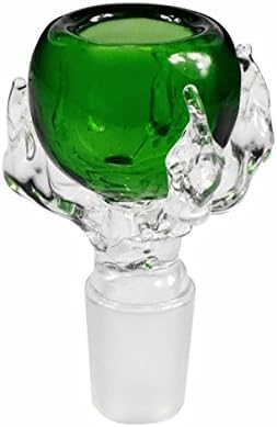 Claw Slide Bowl Glass Smoking Bowl with Metal Screens (18mm, Grenn)