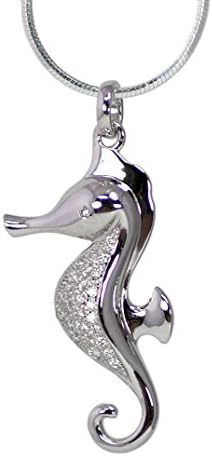 Sterling Silver Sea Horse Pendant with 18 Inch Chain