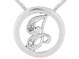 DIAMOND ACCENT INITIAL J STERLING SILVER SLIDE WITH CHAIN