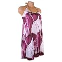 Damen Tunika, Kleid, Longshirt, KL-815, lila-weiß