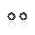 14k White Gold Black Diamond Earring Jackets for 1 Carat Stud Earrings (1/2 cttw)