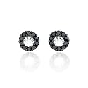 14k White Gold Black Diamond Earring Jackets for 1 Carat Stud Earrings (1/2 cttw)