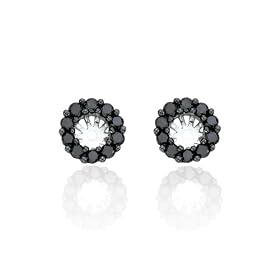 14k White Gold Black Diamond Earring Jackets for 1 Carat Stud Earrings (1 2... by