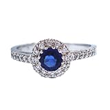 C. Gonshor 18kt White Gold Sapphire & Diamond Ring .62ct
