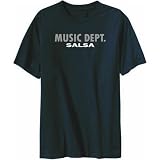 T-SHIRT MENS NAVY BLUE ” MUSIC DEPT SALSA ” MUSIC LARGE