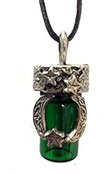 Celtic Moon Aromatherapy - Memorial Keepsake Bottle on 36" Adjustable Cord - Green