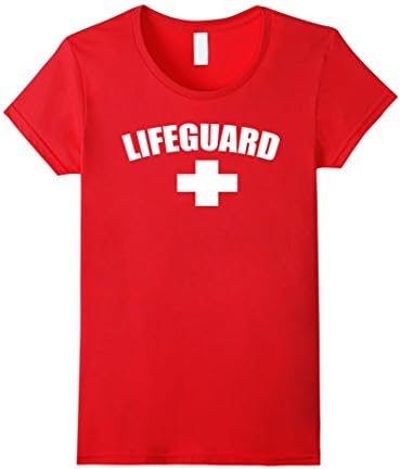 Women's Official LIFEGUARD Red Premium YMCA T-Shirt (Mens &amp; Womens) Large Red