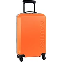 Nautica Luggage Ahoy 21 Inch Hardside Spinner, Orange/Silver, One Size
