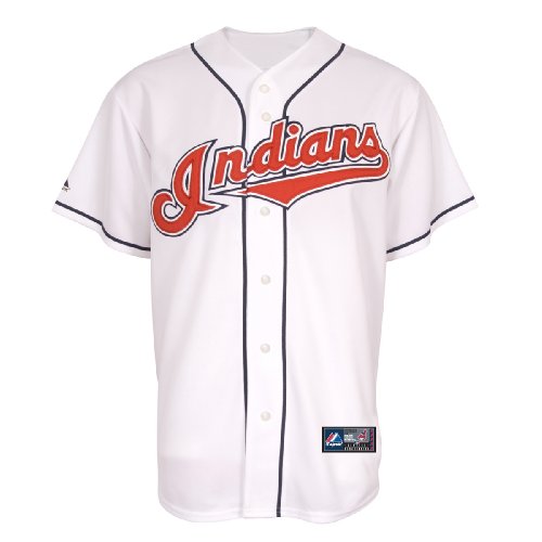 MLB Men's Cleveland Indians Travis Hafner White Home Short Sleeve 6 Button Synthetic Replica Baseball Jersey Spring 2012  (White, Medium)