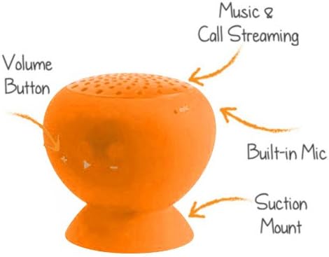 Mini Portable Bluetooth Speaker - Great Sound, Water Resistant with Built-in Microphone - Orange