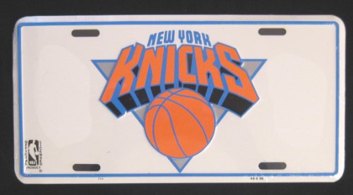 New York Knicks NBA Metal License Plate - White