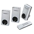 Vivanco FSS 33600W 3-Fach Funksteckdosenset inkl. Fernbedienung (3600 Watt, 25m Reichweite) silber