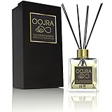 Oojra Thai Jasmine Bamboo Essential Oil Reed Diffuser Gift Set - Glass Bottle, Reed Sticks and Long Lasting (3+ Months) Natural Scented Fragrance Oil (4 Oz.) for Aromatherapy and Air Fresheners.