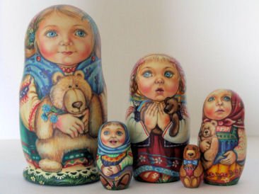 41D30J9WVKL Little Girls with their Teddy Bears by Ludimila Chmeleva