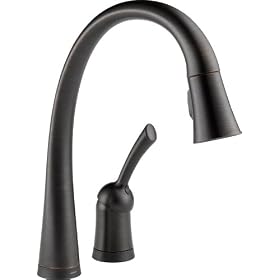Delta Faucet 980T-RB-DST Pilar Touch 2O Single Handle Pull-Down Kitchen Faucet with Soap Dispenser, Venetian Bronze
