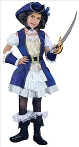 Rubis Bleu 211800 Pirate Girl Child Costume - Bleu - Moyen - 8-10