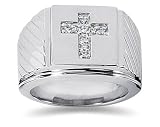 0.23 CTW Men's Diamond Ring in 18K White Gold