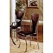 Kitchen & Housewares : Set of 2 Wrought Iron with Brown Leatherette High Back Dining Chairs