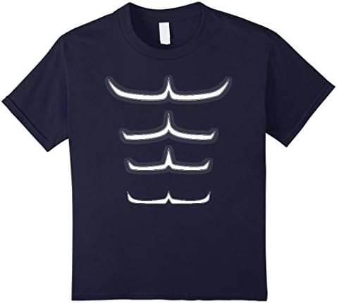 Kids Cool Fake Abs Strong Man Motivation Gym Tshirt 8 Navy