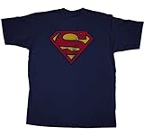 IMAGE OF Superman Vintage Logo Mens Blue T-shirt L