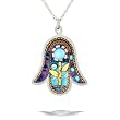 Floral Hamsa Necklace to Protect from the Evil Eye from the Artazia Collection #1035 JN MN