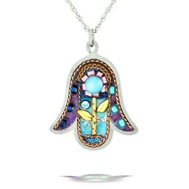 Floral Hamsa Necklace to Protect from the Evil Eye #1035