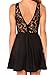 Choies Women's Sheer Lace Panel Sleeveless A-line Mini Dress