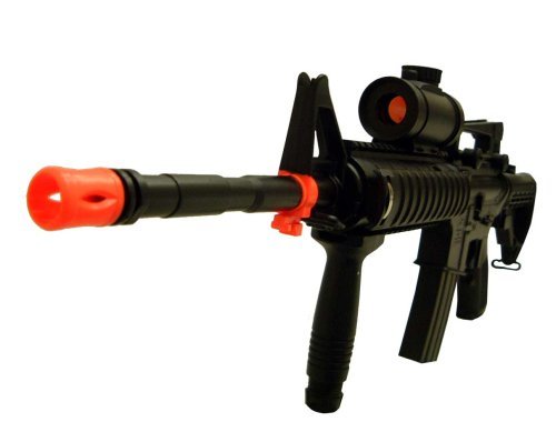 Airsoft Gun M4 RIS Electric Gun w/ 8000 BB, 2 extra magazine, Protection Vest