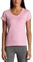 Champion Women's Stretch Vee Tee,Power Pink,Large