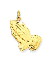 14k Gold Praying Hands Pendant