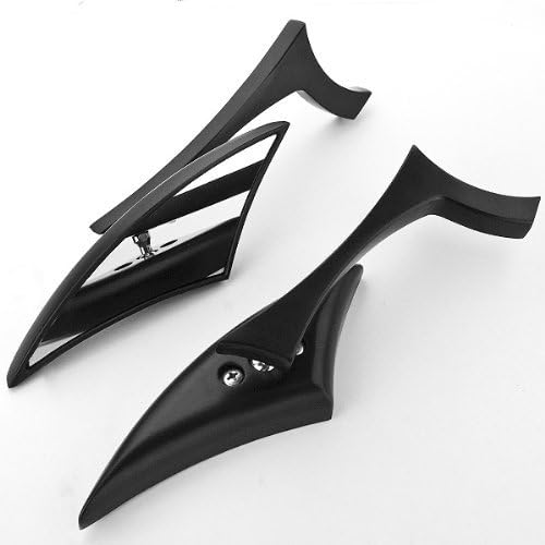 PUSH CART 2x Custom Black Blade Side Rearview Mirror For Motorcycle Street Standard Naked Bike Cruiser Chopper