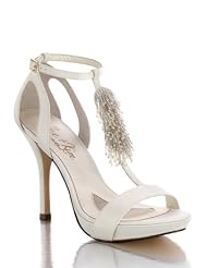 David's Bridal T-Strap Evening Sandal with Beads by Coloriffics Style Spark... by David's Bridal