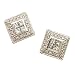 1/2 Ct.T.W. Sparkling Round Princess Cut Diamonds. 14Kt. White Gold. Diamond Fashion Earrings